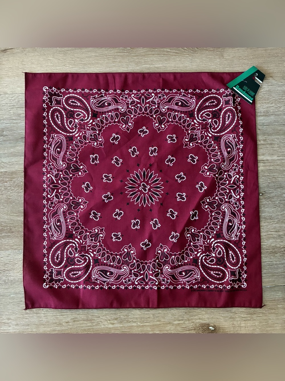 HAV-A-HANK Red Paisley Bandana 21”x21” New With Tags USA Made Cotton